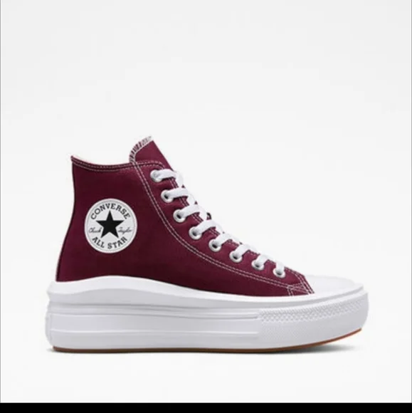 NEW Converse Chuck Taylor Move Hi Platform Hightop Dark Beet Root Size 7 - Picture 4 of 5